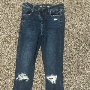 American eagle dark blue skinny jeans